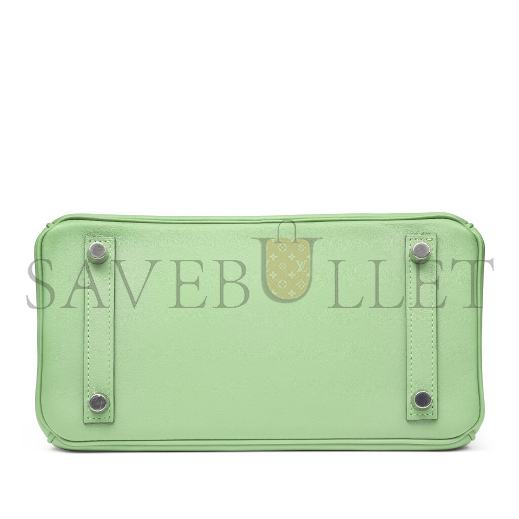 HERMES MASTER BIRKIN 25 SWIFT LEATHER AVOCADO GREEN SILVER BUCKLE BAG H049362CK05 (25*20*13cm)